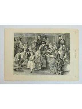 Antique 1879 Print Character Sketches in United States A Baby Show, The Graphic